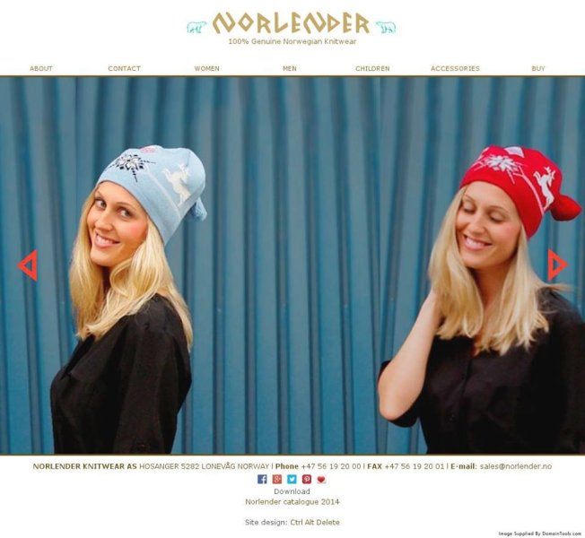 Siter developed for Norlender, including an online shop